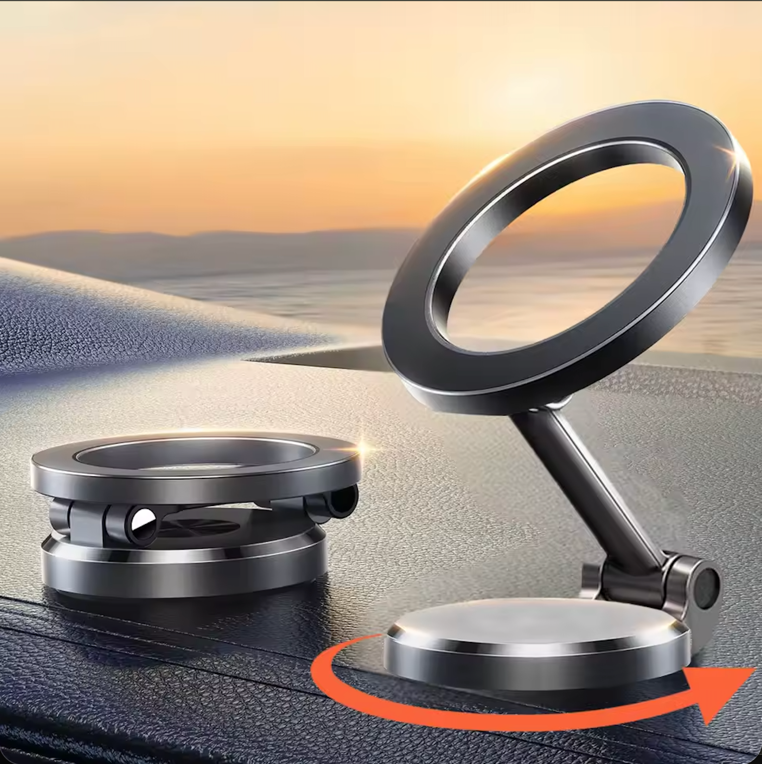 360° MagSafe Vakumlu Araç İçi Telefon Tutucu – 2 Metal Halka